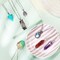 14 Pieces Vintage Crystal Pendant Necklaces for Women Girls Chakra Healing Carnelian Necklace Bohemian Retro Sunflower Necklace Sun and Moon Pendants